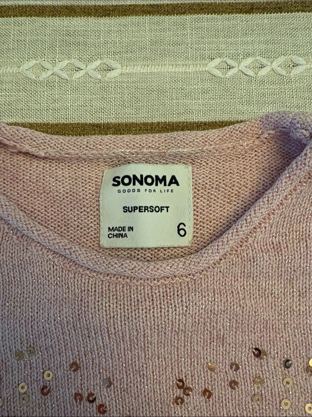 Pink Knit Sweater with Gold Sequin Butterfly and Matching Jeggings